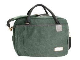 12 Pieces Unisex Canvas Bag Premium Zipper Color Olive - Backpacks & Luggage