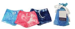 18 Bulk Hello Mello Women's Tie Dye Printed Lounge Shorts