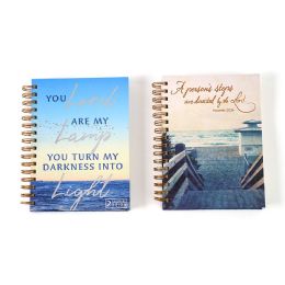 24 Pieces 160 Sheet Jumbo Beach Print Spiral Journals With Embroidered Bible Verses - Note Books & Writing Pads