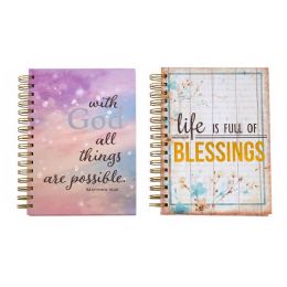 24 Pieces 160 Sheet Printed Jumbo Spiral Journals With Inspirational Blessings Print - Note Books & Writing Pads