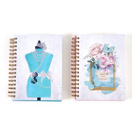 24 Pieces 160 Sheet Printed Jumbo Spiral Embroidered Journals With Royal Queen And Floral Print - Note Books & Writing Pads