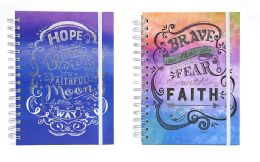 24 Bulk 160 Sheet Tie Dye Printed Jumbo Spiral Journals With Embroidered Messages