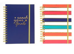 24 Pieces 160 Sheet Jumbo Spiral Journals With Elastic Bookmark And Embroidered Cover - Note Books & Writing Pads
