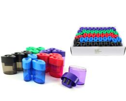 96 Bulk Dual Hole Pencil And Crayon Sharpeners With Receptacle