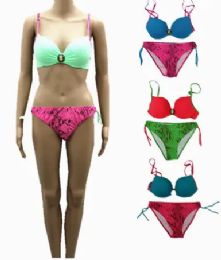 36 Bulk Women's Fashion Lace Up Bikini Set Beach Swimwear Assorted Designs