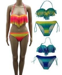 48 Wholesale Women's Fringe Swimwear Two Piece Swimsuit