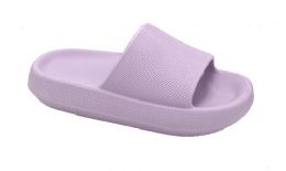 12 Wholesale Women Eva Slippers In Purple Size 6-10