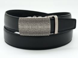 24 Wholesale Belts For Mens Color Black - Silver