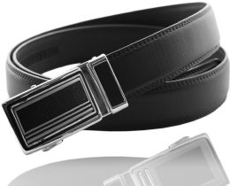 24 Wholesale Belts For Mens Color Black - Silver