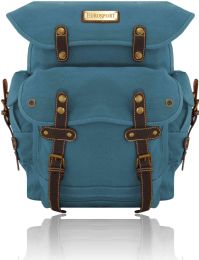 12 Pieces Unisex Canvas Backpack Color Blue - Backpacks