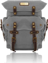 12 Pieces Unisex Canvas Backpack Color Grey - Backpacks