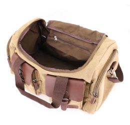 12 Pieces Unisex Canvas Backpack Color Khaki - Backpacks & Luggage