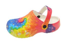 12 Wholesale Women Eva Foot Wear In Red Tie Dye Size 7-11