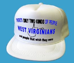 36 Pieces Printed Youth Mesh Caps, "there's Only Two Kinds Of People - West Virginians And People That Wish They Were", Assorted Color Caps - Caps & Headwear