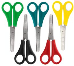 100 Wholesale 5 Inch Kids Safety Scissors - 100 Pack - Rounded Cutting Edge