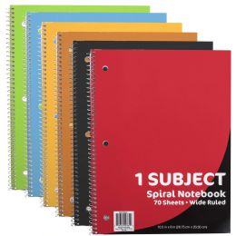50 Wholesale 1 Subject Notebook - Wide Ruled - 70 Sheets