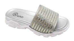 12 Wholesale Jelly Slippers For Women In Silver Size 6-10