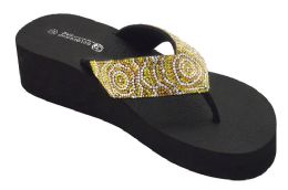 12 Wholesale Slippers For Women In Gold Color Size 6-10