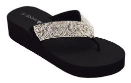 12 Wholesale Slippers For Women In Silver Color Size 5-10