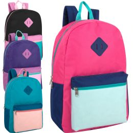 24 Wholesale 17 Inch Multi Color Backpack - 4 Girls Color