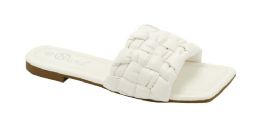 12 Wholesale Flat Sandals For Women In White Color Assorted Size