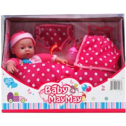 6 Wholesale 12" B/o Baby Doll W/ Sound & Accss In Window Box