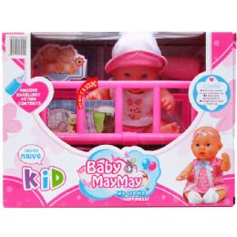 6 Wholesale 7.5" B/o Baby Doll W/ Sound & Accessories
