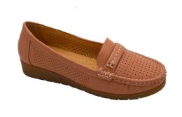 12 Wholesale Womens Loafers Breathable Slip On Flat Shoes Moccasins Color Pink Size 6-11