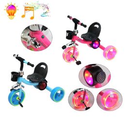 4 Pieces Kids Tricycle With Light &music - Biking