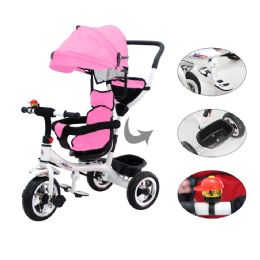 3 Pieces Kids Red Tricycle With Cover - Biking