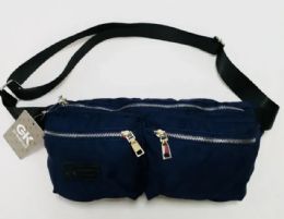 6 Bulk Fanny Pack Nylon Adjustable Belt Waist For Man Woman Hiking Walking Jogging Color Blue