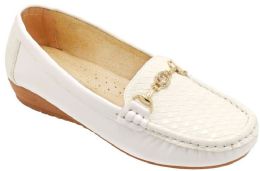 12 of Womens Comfortable Leather Loafers Casual Round Toe Moccasins Wild Driving Flats Soft Walking Shoes Color White Size 6-10