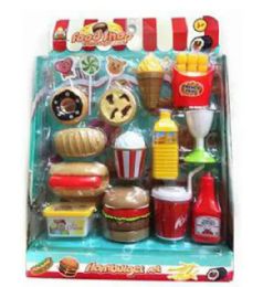12 Pieces Toy Grocery Hamburger Set - Toy Sets