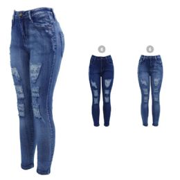 12 of Wholesale Womens Jeans Color Blue Size Assorted - Wholesale Sock Deals