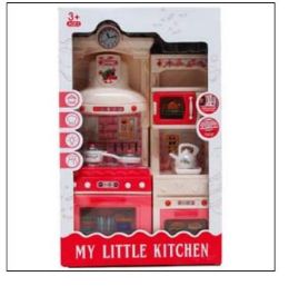 12 Pieces Kitchen Stove & Microwave In Window Box - Girls Toys