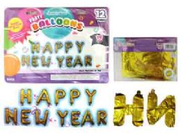 144 Pieces Happy New Year Letter Balloon - Balloons & Balloon Holder