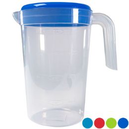 24 pieces Pitcher W/lid 4.5qt 4asst Summer Color Lids/clear Bottom Upc Label - Plastic Serving Ware