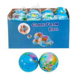 24 Wholesale Ball Foam Globe Design 2.36in