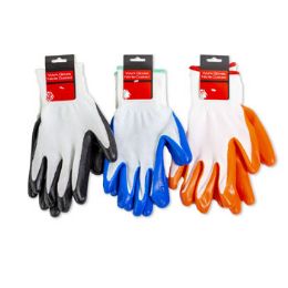 48 Wholesale Gloves Work Nitrile Coated