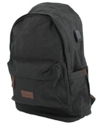 6 Wholesale Backpack Slim Durable With Usb Charging Port, For Men & Women Color Black