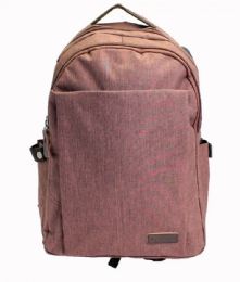 6 Wholesale Backpack Slim Durable With Usb Charging Port, For Men & Women Color Brown