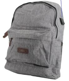 6 Wholesale Backpack Slim Durable With Usb Charging Port, For Men & Women Color Grey