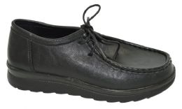 24 Bulk Comfort Work Shoes Lace Up Nurse Hotel Restaurant Walking Slip Resistant Color Black Size 5-10