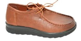 12 Wholesale Comfort Work Shoes Lace Up Nurse Hotel Restaurant Walking Slip Resistant Color Brown Size 7-11