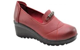 18 Wholesale Comfortable Womens Shoes Work, Walking Non - Slip Color Wine Size 5-10