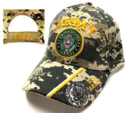 12 Pieces Military Embroidered Acrylic Cap - Caps & Headwear