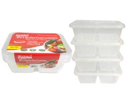12 Pieces Food Cont 2 Compart 8pc/set; - Food Storage Containers