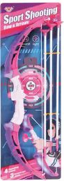 18 Pieces Pink Light Up Bow And Arrow - Darts & Archery Sets
