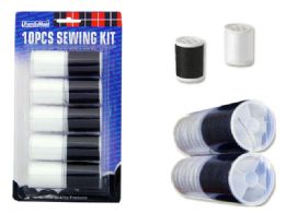 72 Pieces 10pc Sewing Thread Set In Black & White - Sewing Supplies