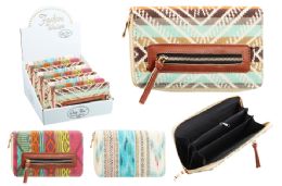 24 Wholesale Ladies Clutch Wallet Southwestern Style